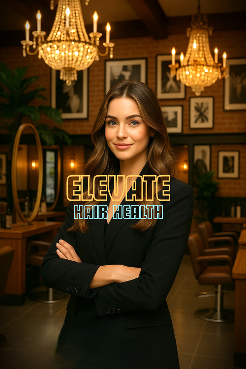 Woman standing in and elegant salon setting - Hair care Canada