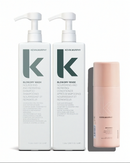 Two Kevin Murphy hair care products and a pink bottle on a white background - Hair Care Canada