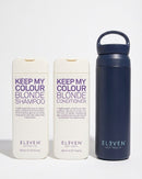 Shampoo, conditioner, and water bottle with 'Eleven Australia' branding on a white background - Hair Care Canada