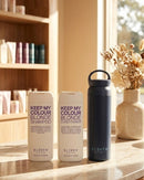 Shampoo bottles labeled 'Keep My Colour Blonde' by Eleven on a counter with a window and shelves in the background - Hair Care Canada